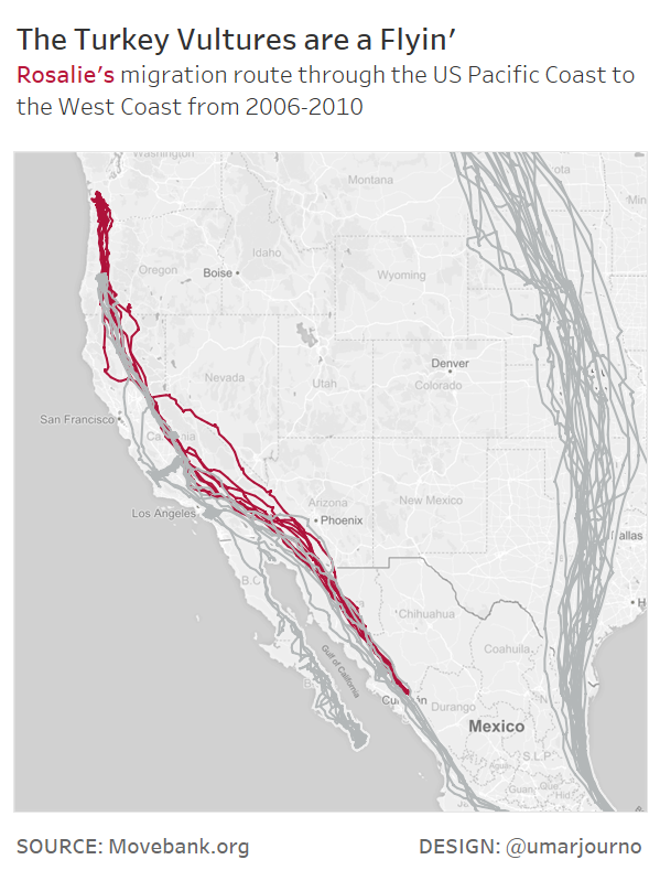 Makeover Monday 2018 - Week 4 - Mapping Turkey Vultures